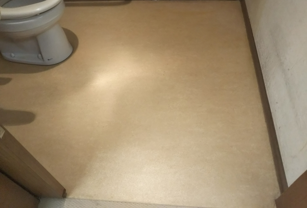 洗浄後の床(塩ビシート)